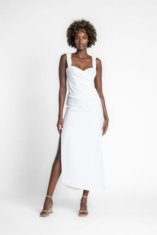 ELLA DRESS - IVORY CREPE - One Fell Swoop
