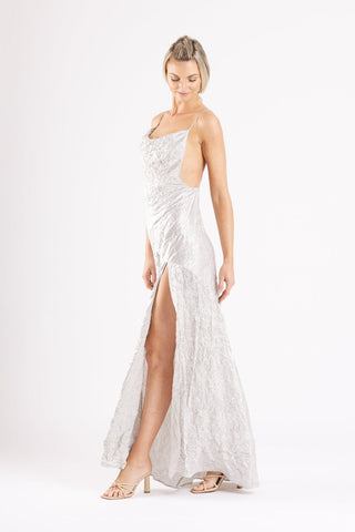 SIREN MAXI IN SILVER VARAKH - One Fell Swoop