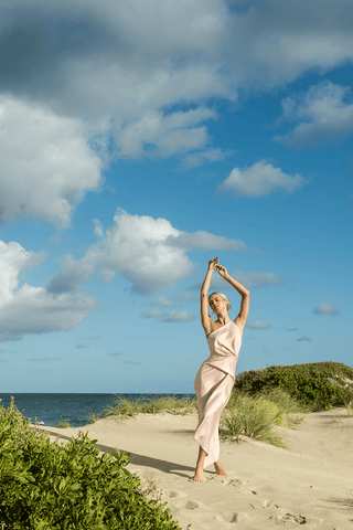 TEMPTATION DRESS IN SLEEK BLUSH - One Fell Swoop