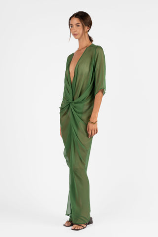 ALEX KIMONO SLEEVE MAXI - MATILDA GEORGETTE SHEER SIDE