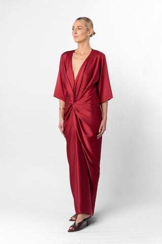 ALEX KIMONO IN VENETIAN RED