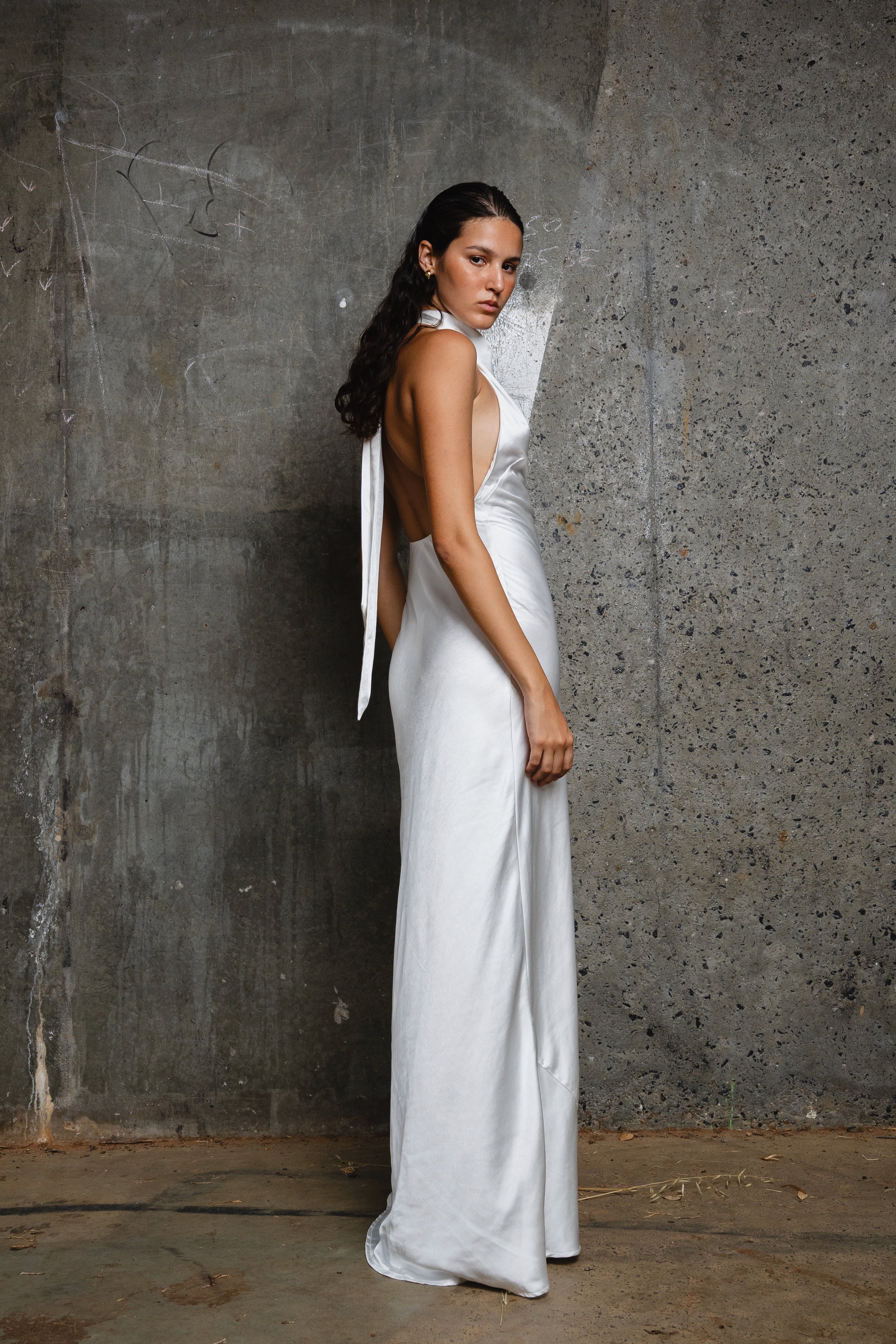 ワンピース ROTATE Woman Dress White 100160269 11-4800 GLigeT Women Summer Dresses 2023 One Shoulder Ruched Split