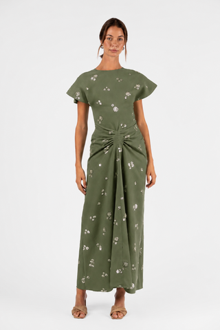 Green embellished maxi dress Kiera Dress Sunday Girl One Fell Swoop bateau neckline formal dress