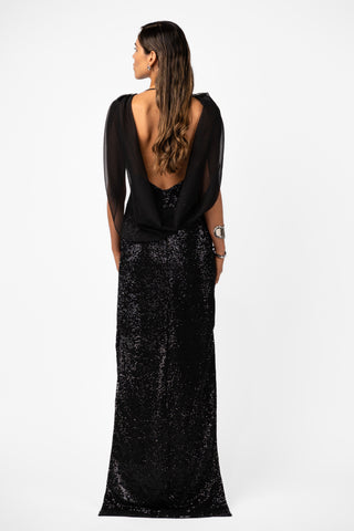 VELARE MAXI - SILHOUETTE BLACK SEQUIN