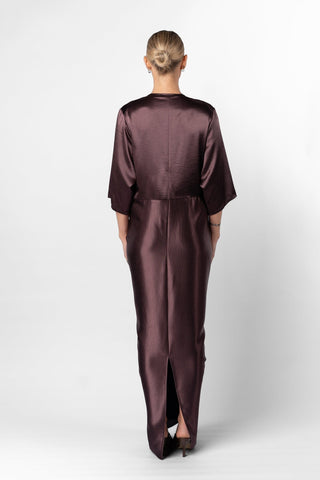 ALEX KIMONO MAXI - AUBERGINE - One Fell Swoop