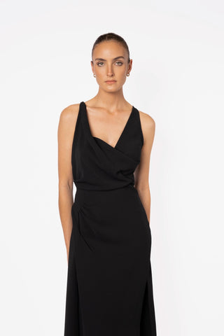 ALINA DRESS IN JET BLACK - One Fell Swoop