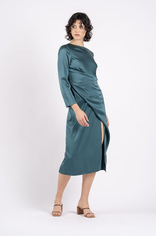 AUGUST DRESS IN PETROL - One Fell Swoop