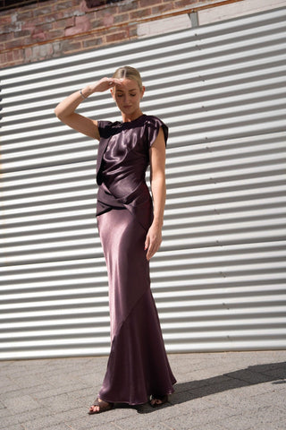 BELLA SKIRT - AUBERGINE - One Fell Swoop