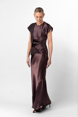 BELLA SKIRT - AUBERGINE - One Fell Swoop