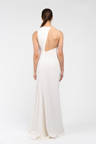 DAKOTA GOWN IN IVORY CREPE - One Fell Swoop