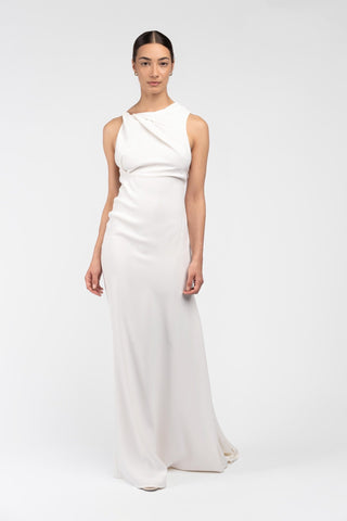 DAKOTA GOWN IN IVORY CREPE - One Fell Swoop