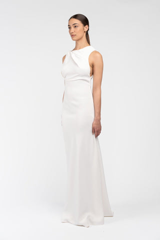 DAKOTA GOWN IN IVORY CREPE - One Fell Swoop