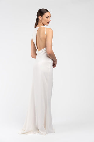 DAKOTA GOWN IN IVORY CREPE - One Fell Swoop