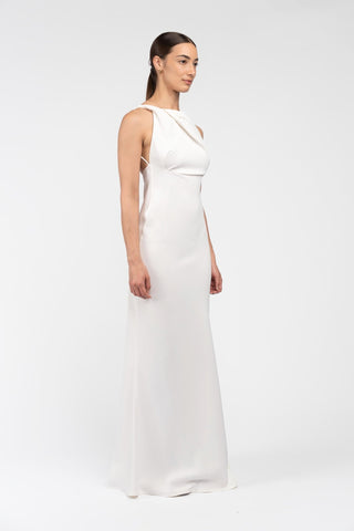 DAKOTA GOWN IN IVORY CREPE - One Fell Swoop