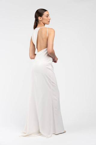 DAKOTA GOWN IN IVORY CREPE - One Fell Swoop