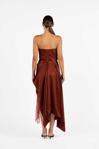 ECHELON DRESS - TERRA ROSA SATIN - One Fell Swoop