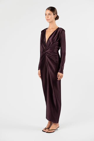 GAEA GOWN IN AUBERGINE - MADE TO ORDER - One Fell Swoop