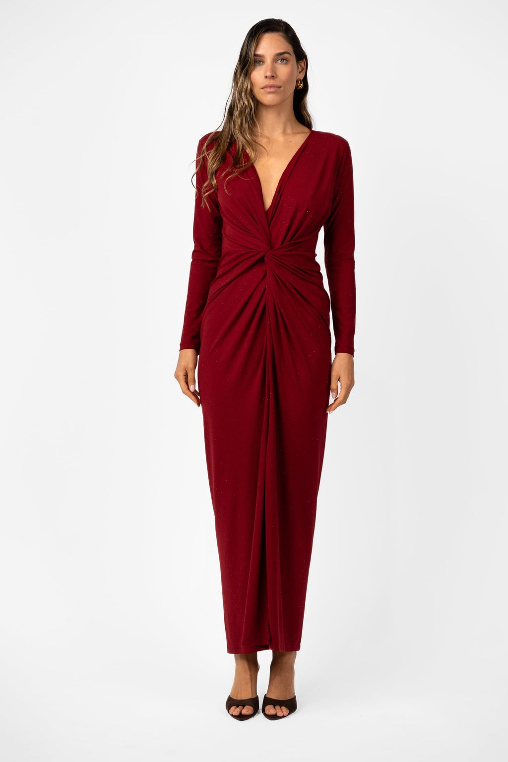 Gaea Stretch Maxi – Samba - Bordo Jersey with Black Diamonties | One ...
