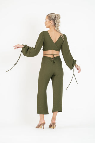 GIGI CULOTTE IN OLIVE LINE - One Fell Swoop