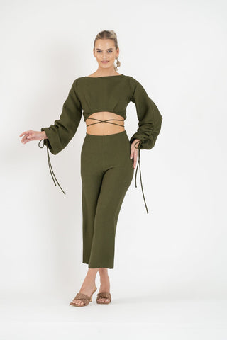 GIGI CULOTTE IN OLIVE LINE - One Fell Swoop