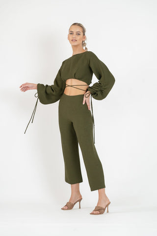 GIGI CULOTTE IN OLIVE LINE - One Fell Swoop