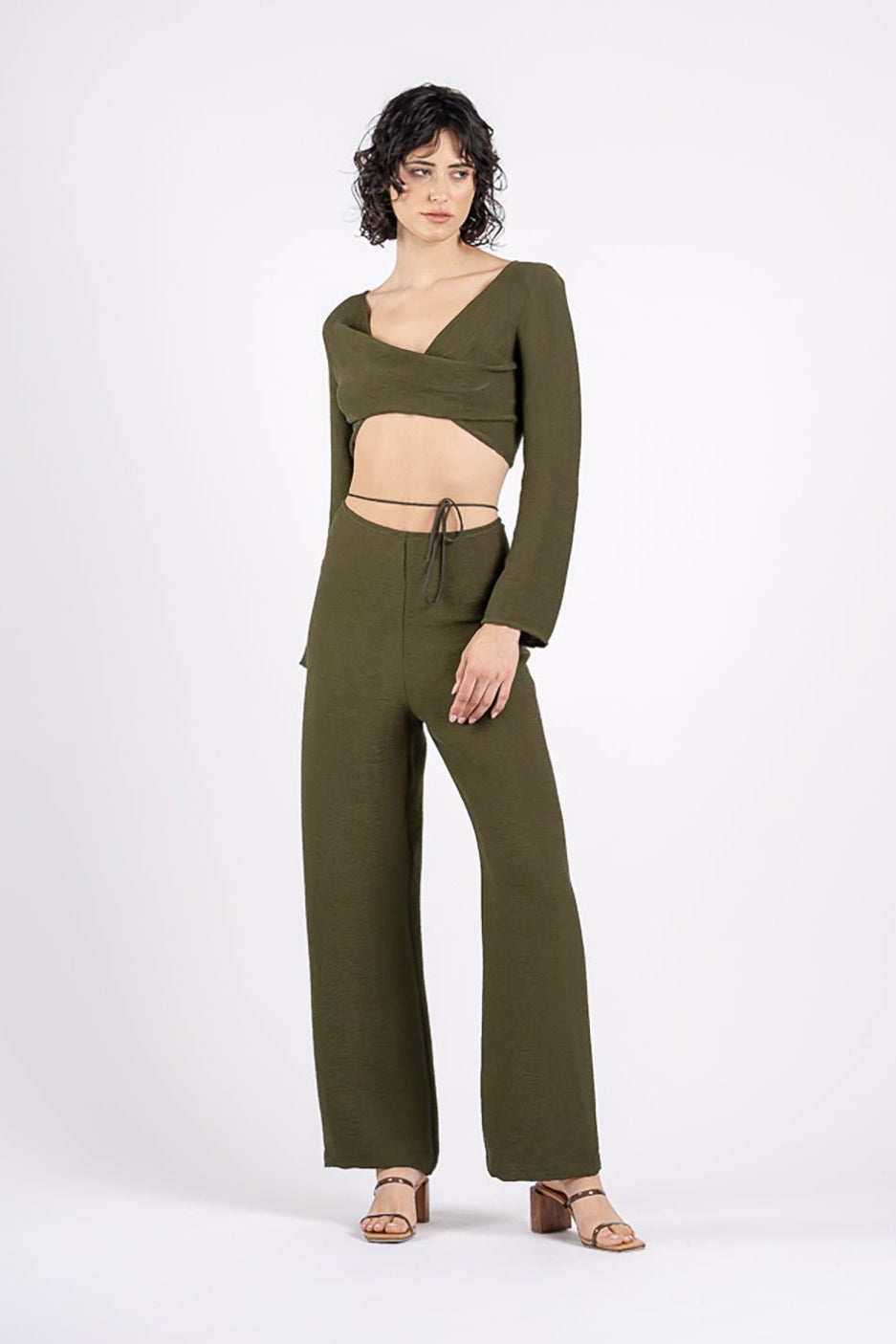 GIGI PANT IN OLIVE LINE – One Fell Swoop