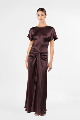 KIERA DRESS IN AUBERGINE - One Fell Swoop
