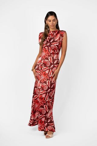 LITHIC MAXI – PORTA ROSA PRINTED SATIN - One Fell Swoop