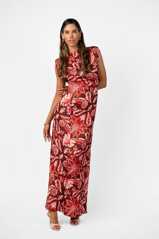 LITHIC MAXI – PORTA ROSA PRINTED SATIN - One Fell Swoop