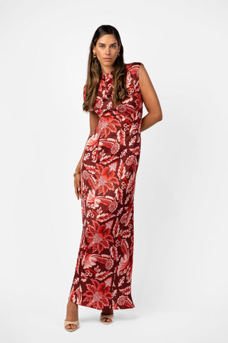LITHIC MAXI – PORTA ROSA PRINTED SATIN - One Fell Swoop