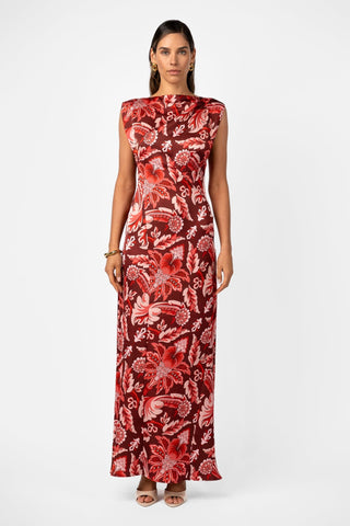 LITHIC MAXI – PORTA ROSA PRINTED SATIN - One Fell Swoop