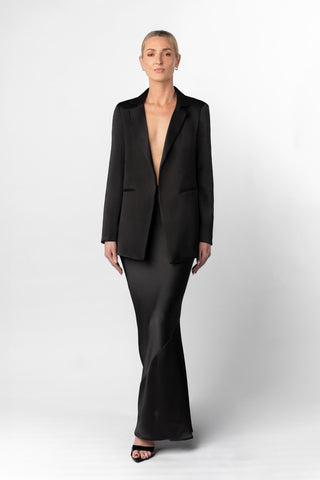 NINA BLAZER JACKET IN OBSIDIAN - MADE TO ORDER - One Fell Swoop