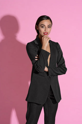 NINA BLAZER JACKET IN OBSIDIAN - MADE TO ORDER - One Fell Swoop