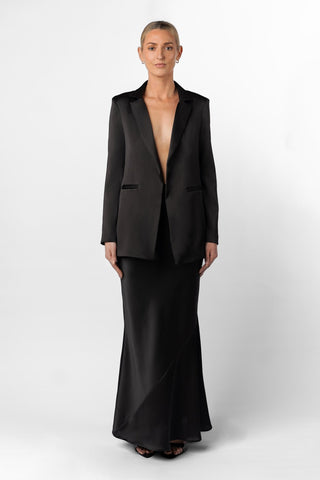 NINA BLAZER JACKET IN OBSIDIAN - MADE TO ORDER - One Fell Swoop