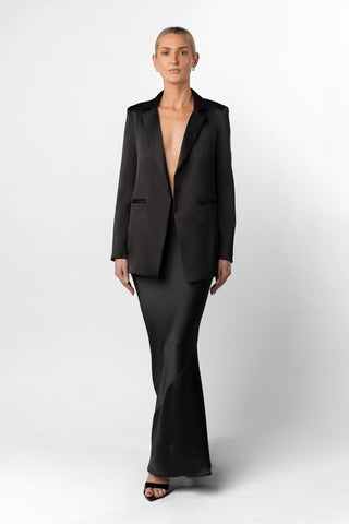 NINA BLAZER JACKET IN OBSIDIAN - MADE TO ORDER - One Fell Swoop