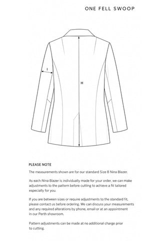 NINA BLAZER JACKET IN OBSIDIAN - MADE TO ORDER - One Fell Swoop