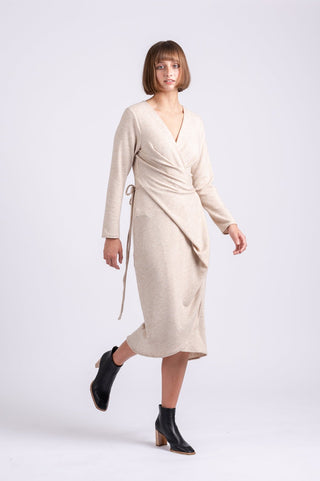 OFS Wrap Dress in Sand Knit - One Fell Swoop