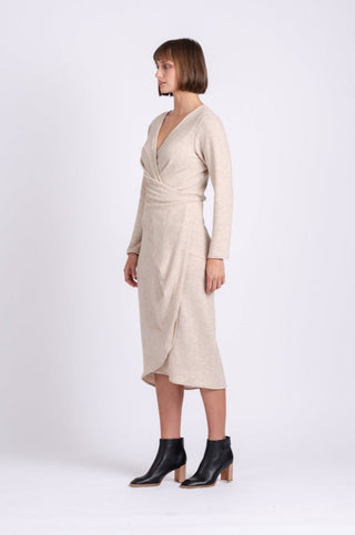 OFS Wrap Dress in Sand Knit - One Fell Swoop