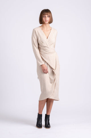 OFS Wrap Dress in Sand Knit - One Fell Swoop