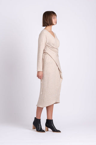 OFS Wrap Dress in Sand Knit - One Fell Swoop