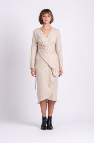 OFS Wrap Dress in Sand Knit - One Fell Swoop