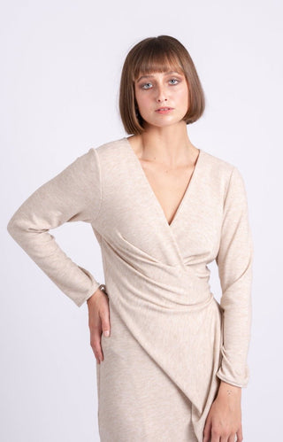 OFS Wrap Dress in Sand Knit - One Fell Swoop