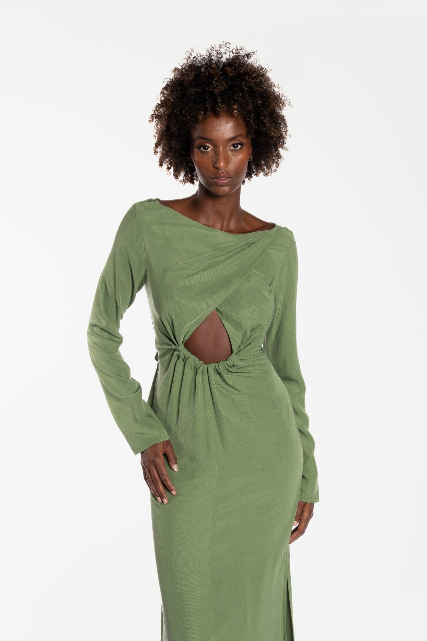 PEGGY GOWN - BAMBOO GREEN PEGGY GOWN - BAMBOO GREEN