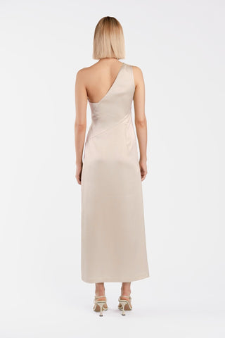 PLISSADO DRESS IN OYSTER - One Fell Swoop