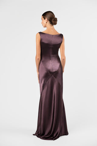 VICTORIA GOWN IN AUBERGINE - One Fell Swoop