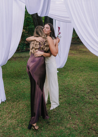 VICTORIA GOWN IN AUBERGINE - One Fell Swoop