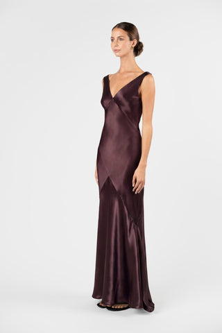 VICTORIA GOWN IN AUBERGINE - One Fell Swoop