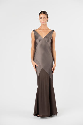 VICTORIA GOWN - TRUFFLE - One Fell Swoop