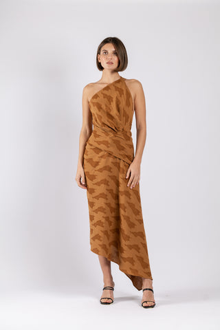 One Fell Swoop TEMPTATION DRESS IN UMBER JACQUARD