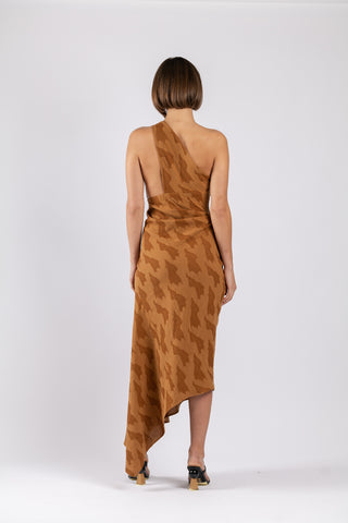 One Fell Swoop TEMPTATION DRESS IN UMBER JACQUARD